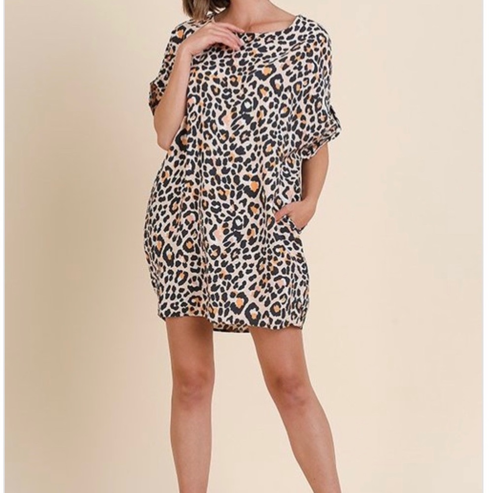 Cheetah shirt dress